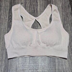 Padded Seamless Sports Bra Yoga Top Comfy Crop Athletic Gym CutoutBack Brand New